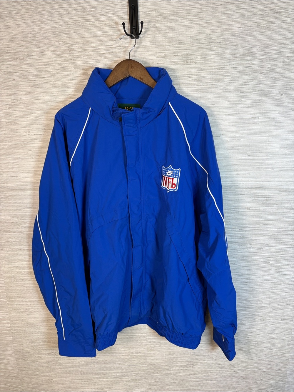 Vintage NFL Royal Blue Windbreaker Jacket with White Piping Reebok